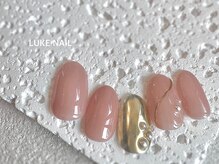 ルークネイル 恵比寿店(LUKE NAIL)/シンプルミラーパールネイル　夏