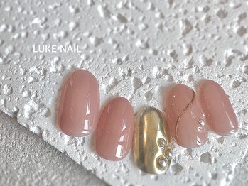ルークネイル 恵比寿店(LUKE NAIL)/シンプルミラーパールネイル 夏
