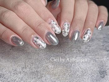 シエル バイ アンテリジャン(Ciel By Antellijan)/キラキラフラワーネイル