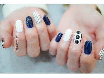 ウリコ ネイルアトリエ(urico nail atelier)/ドット・ストライプnail