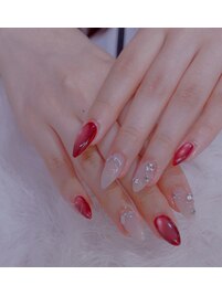 持ち込みデザインビジューネイル