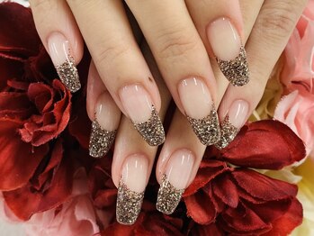 ダブルネイル(Double Nail)/【ほり】ラメフレンチ