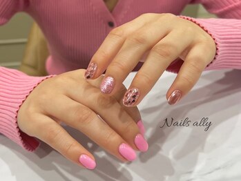 ネイルズアリー 立川店(Nails ally)/ピンク×ハートホロ×春