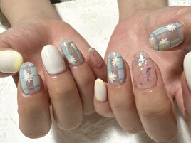 ニュアンスチェックフラワー