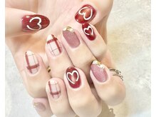 ネイルサロン シュシュ(Chou Chou)/赤×チェック