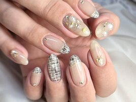 クリスマスホワイトネイル