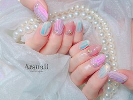 カラフルマーメイドネイル