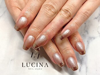 ネイルスタジオ ルキナ(LUCINA)/T-105 キレイめミラーフレンチ