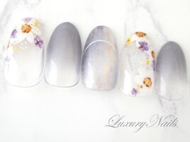 水彩＊花柄Nail