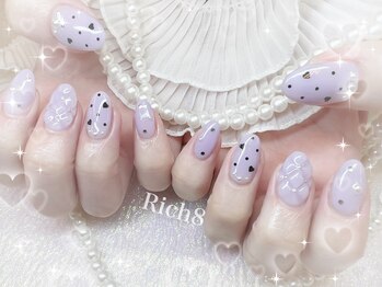 ネイルアンドまつげエクステ リッチエイト 原宿店(Rich8)/キルティングドットネイル