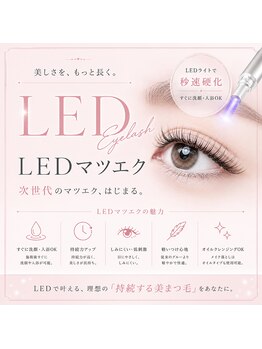 ジュルクアイ(julk eye)の写真/新技法：LEDエクステ
専用グルー（接着剤）とライトを使用して接着する新技法