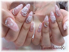 3Dフラワー　ピンクスカルプ