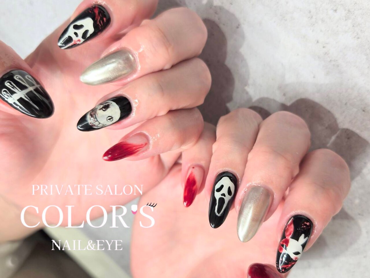 2025年-2026年冬トレンド】ブラック ハロウィンのネイルデザイン集