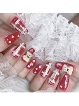 ベティネイル アイラッシュ(Betty Nail)/ホリデー赤ネイル　ジェル