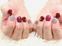シチ ネイル(shichi nail)/長さだしシンプルデザインコース