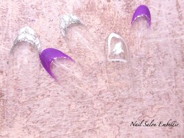 (1534)ガラスフレンチ風ネイル