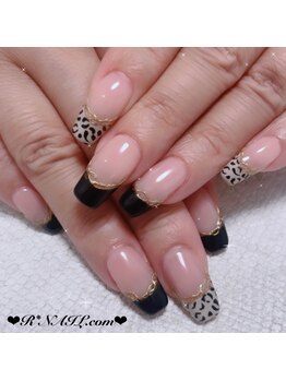 アールネイルドットコム(R*NAIL.com)/スカルプレオパードフレンチ