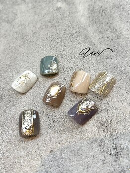 アンドットネイルズ(UN.nails)/フット親指アートサンプル