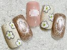 春 フラワーネイル 落書きネイル