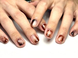 men'sネイル/ブラウンニュアンス