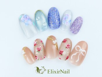 エリクサーネイル 西武新宿(Elixir Nail)の写真/【ずっとオフ込定額¥5280からご用意★】カラーMIX可能!デザイン多数♪モテ可愛~華やかまでお任せ♪