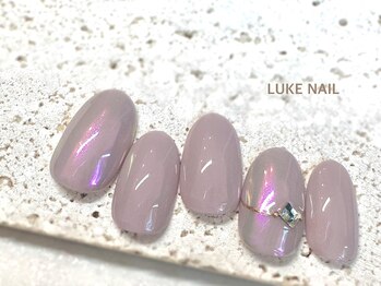 ルークネイル 恵比寿店(LUKE NAIL)/シンプルオーロラビジューネイル