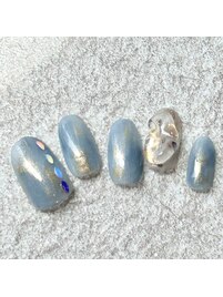 ニュアンスぷっくりネイル