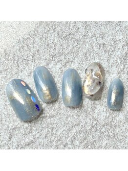 ニュアンスぷっくりネイル