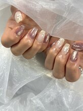 ネイルリュンヌ(nail lune)/春っぽ♪ ニュアンスフラワー