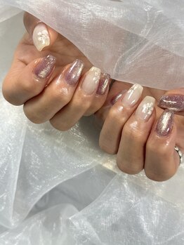 ネイルリュンヌ(nail lune)/春っぽ♪ ニュアンスフラワー