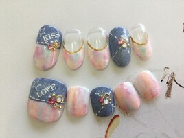 デニムアートとタイダイ柄