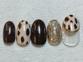 ダルメシアンネイル　キラキラ