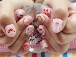 うさぎ耳ネイル