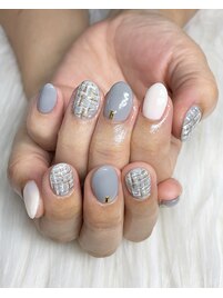 【Hand】ツイードネイル