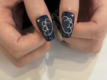 アイネイルズ 天神今泉店(I-nails)/【mami.i】ネイビー羽ネイル