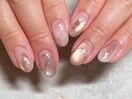 桃のようなニュアンスネイル
