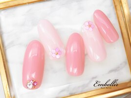 (829)ガーリーフラワーネイル
