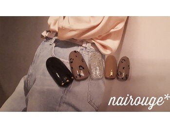 ネイル―ジュ 札幌大通店(nairouge*)/フチだけヒョウ柄♪