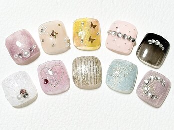 リノリコネイル 中村橋店(Rino Riko nail)の写真/何度でも同じ価格で通える♪お仕事でネイルができない方にも◎【6種から選べるフットトレンド¥8980】