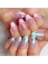 リグネイルスタジオ(Lig nail studio)/キラキラ星のミラーネイル