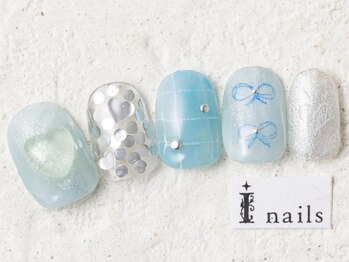 アイネイルズ 新宿店(I nails)/水色落書きサマー