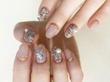 ティンク(Tink)/ツイードネイル　冬ネイル　結晶