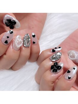 リフュージュ 隠れ家/ハートリボンネイル