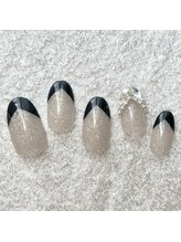 エムグレー(m.grey)/ブラックフレンチネイル