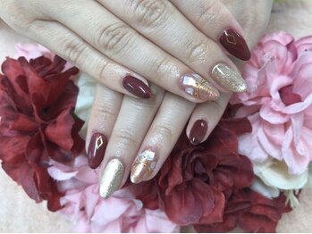 ダブルネイル(Double Nail)/【芝田】秋REDネイル