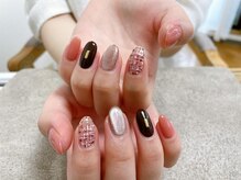 モグネイル(Mogunail)/9.10月定額A ツイードネイル