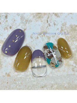 ネイルサロン クイル(QUILL)/１０月くすみカラー（１）