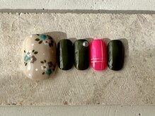 カラ ネイル 中津店(calla nail)/小花柄フットネイル