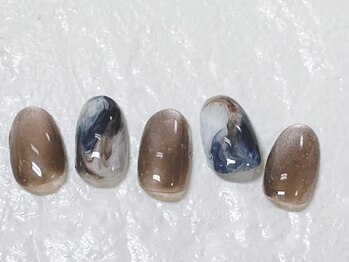 ビューティーネイルサロン クリアーズ(Clears)/ネイビー&ブラウンネイル