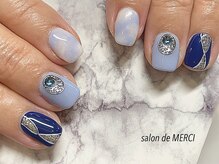 サロン ド メルシー(Salon de MERCI)/ネイビー×タイダイ☆